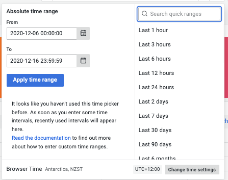 grafana timeframe filter
