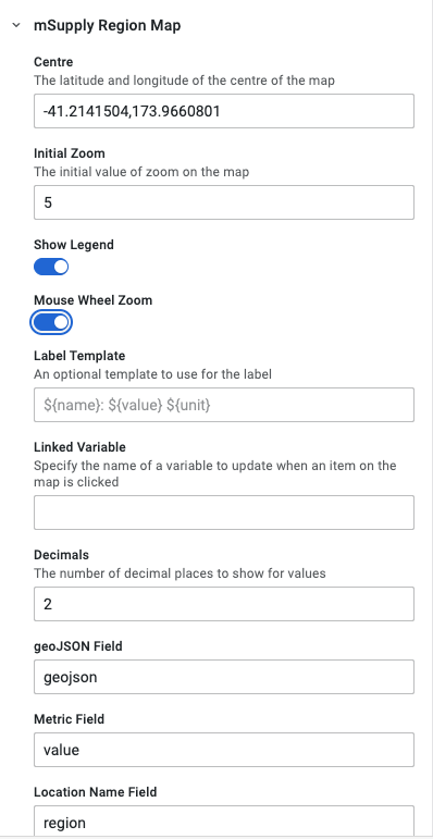 mSupply region map configuration