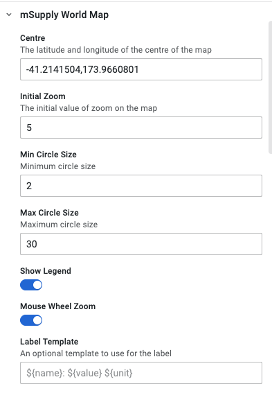 mSupply world map configuration 1