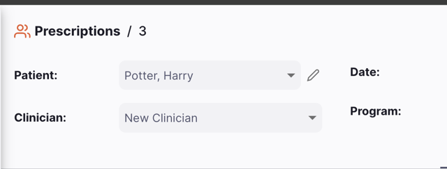 Step 1: Typing in the Patient field to search for a different patient