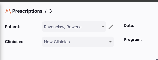 Step 3: Prescription updated with the newly selected patient name