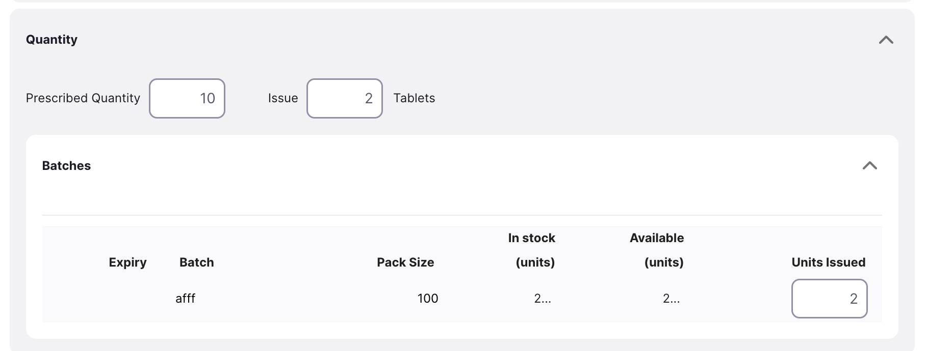Prescribed quantity field that auto-populates the Issue field when a quantity is entered