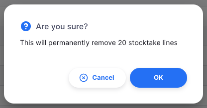 Stocktake delete selected