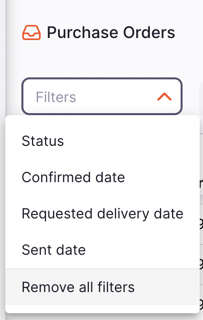 Purchase Orders filter