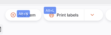Keyboard shortcut indicator hint