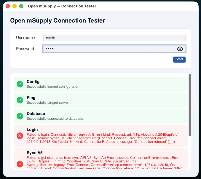 Connection tester