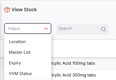 Stock: filter