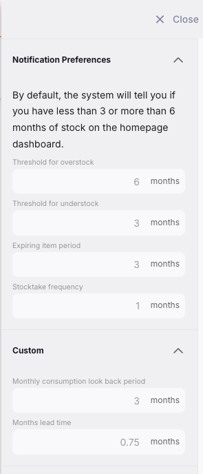 report preferences