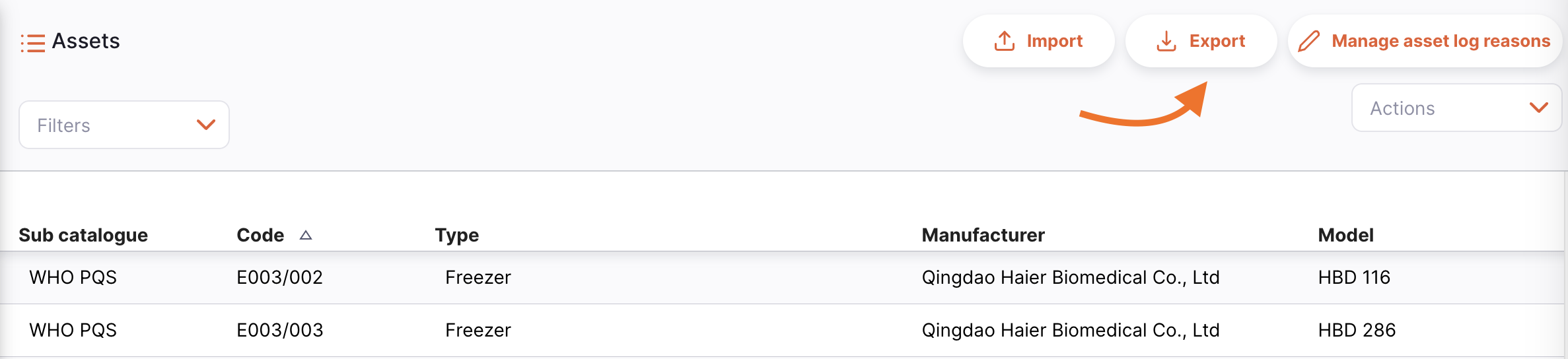 Navigation équipements