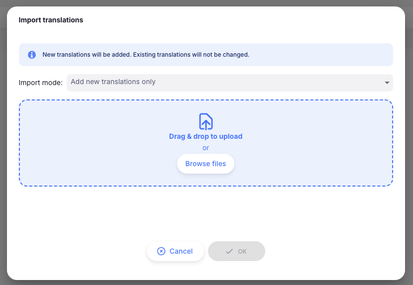 import de traductions personnalisées