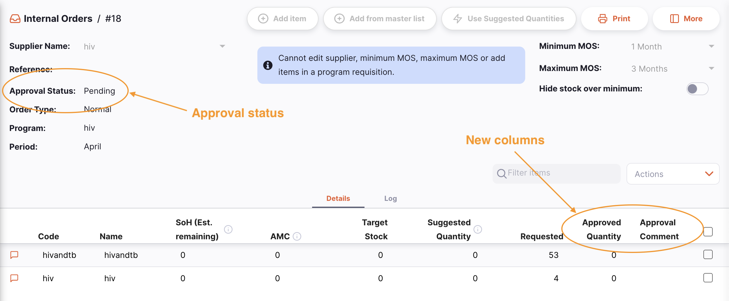 Liste des Commandes Internes