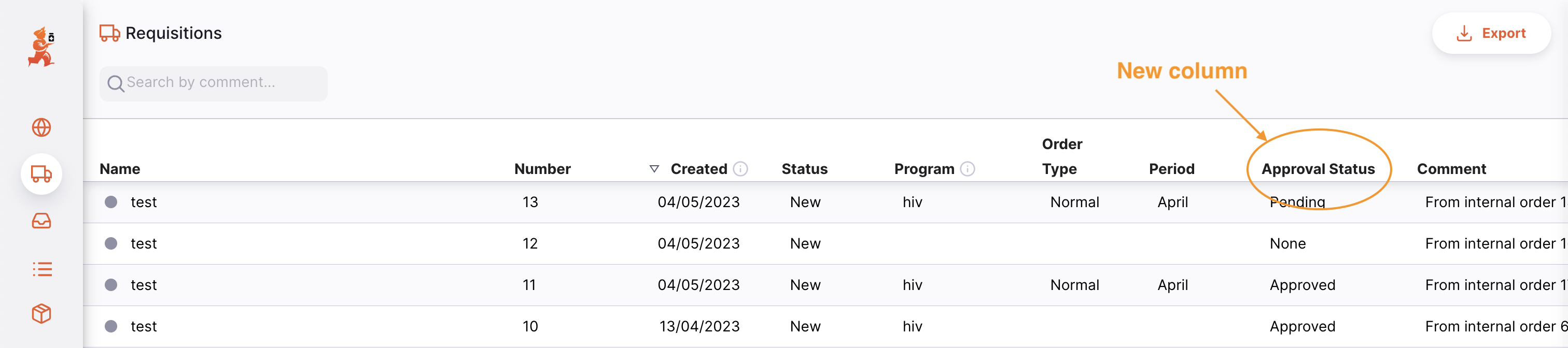 Liste des Réquisitions