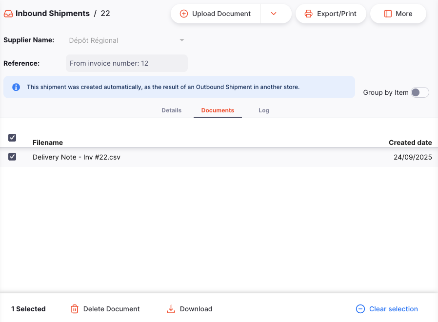 Télécharger ou supprimer un document