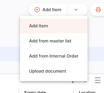 Ajouter depuis la commande interne