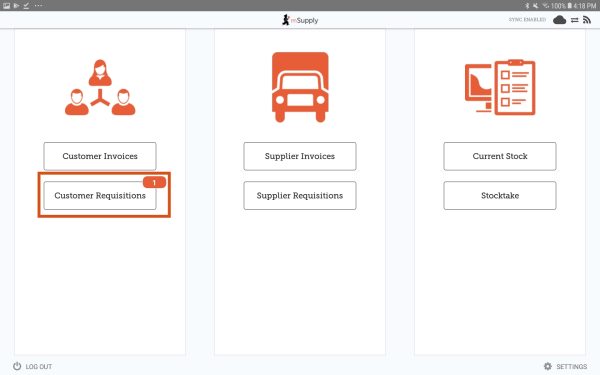 Custom invoices button on Navigator