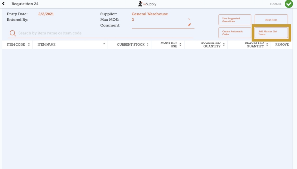 Custom invoices button on Navigator