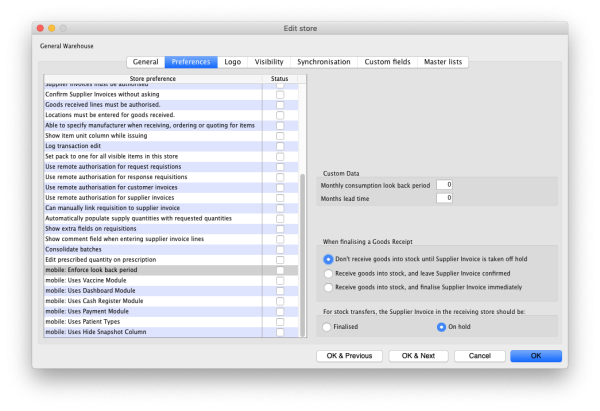 Custom invoices button on Navigator