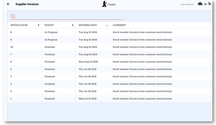 Custom invoices button on Navigator