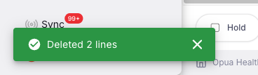 Deleting customer return lines - delete notification
