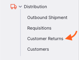 ir para Devolução do cliente