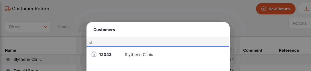 Criar devolução do cliente