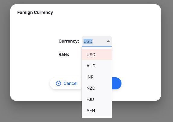 change foreign currency